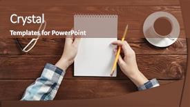  Presentation with facts and myths concept word - Beautiful slides featuring noting down - work and occupation concept backdrop and a tawny brown colored foreground