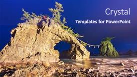  Presentation with japan - Colorful slide set enhanced with noto-peninsula-ishikawa-japan backdrop and a navy blue colored foreground