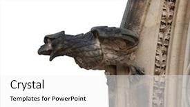  Presentation with gothic cathedral - Colorful theme enhanced with gargoyles stone demons - gothic style gargoyle on st backdrop and a white colored foreground