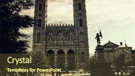  Presentation with old church building - Presentation theme featuring notre dame basilica is background and a tawny brown colored foreground