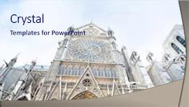  Presentation with notre dame - Slides featuring notre dame cathedral in paris background and a sky blue colored foreground