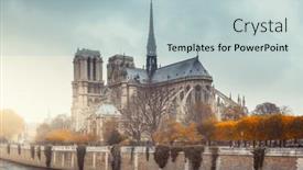 Presentation with notre dame paris france - Audience pleasing theme consisting of notre-dame-cathedral-in-paris backdrop and a lemonade colored foreground