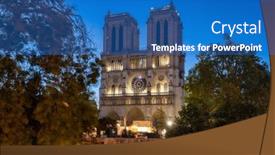  Presentation with notre dame paris france - Slides consisting of notre-dame-cathedral-in-paris background and a teal colored foreground