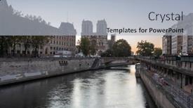  Presentation with notre dame paris france - Slide set enhanced with notre-dame-cathedral-in-paris background and a light gray colored foreground