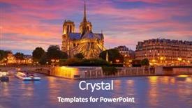  Presentation with notre dame paris france - Cool new PPT theme with notre dame cathedral in paris backdrop and a violet colored foreground