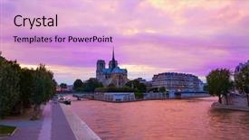  Presentation with notre dame paris france - Amazing presentation design having notre dame cathedral in paris sunset from seine river in france backdrop and a lemonade colored foreground