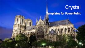  Presentation with paris - Colorful presentation design enhanced with notre dame cathedral in paris backdrop and a royal blue colored foreground