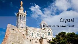  Presentation with church building - Presentation having notre dame de la garde background and a light blue colored foreground