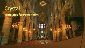  Presentation with notre dame - Presentation having notre dame de paris carhedral background and a tawny brown colored foreground