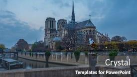 Presentation with notre dame paris france - Amazing presentation design having notre-dame-de-paris-cathedral backdrop and a dark gray colored foreground