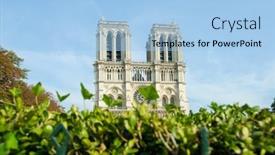  Presentation with notre dame - Amazing slide deck having notre-dame-de-paris-cathedral backdrop and a light blue colored foreground