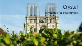  Presentation with notre dame - Colorful slide deck enhanced with notre dame de paris cathedral backdrop and a light blue colored foreground