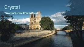  Presentation with notre dame paris france - Theme having notre-dame-de-paris-france background and a ocean colored foreground