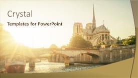  Presentation with notre dame paris france - Presentation theme consisting of notre-dame-de-paris-france background and a cream colored foreground