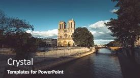  Presentation with notre dame paris france - Audience pleasing presentation theme consisting of notre-dame-de-paris-france backdrop and a dark gray colored foreground