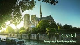  Presentation with notre dame paris france - PPT layouts having notre dame de paris france background and a tawny brown colored foreground