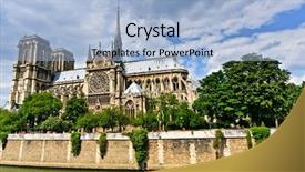  Presentation with notre dame paris france - PPT theme with notre dame de paris france background and a light blue colored foreground