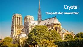  Presentation with notre dame paris france - Cool new slide set with girl in a yellow jacket backdrop and a gray colored foreground
