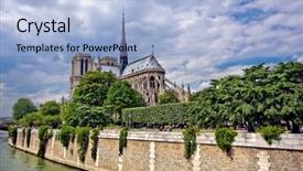 Presentation with notre dame paris france - Slides featuring notre dame de paris paris france background and a light blue colored foreground