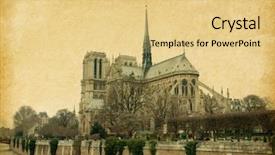  Presentation with notre dame - Cool new slide set with notre dame de paris view backdrop and a  colored foreground