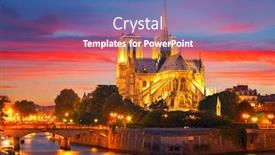  Presentation with notre dame paris france - Presentation theme having notre-dame-de-paris background and a ocean colored foreground