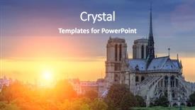  Presentation with notre dame - Presentation theme consisting of notre dame de paris background and a ocean colored foreground