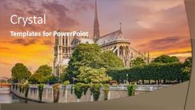  Presentation with notre dame paris france - Amazing presentation design having notre-dame-de-paris backdrop and a coral colored foreground