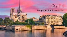  Presentation with notre dame - Presentation theme featuring notre-dame-de-paris background and a  colored foreground