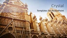  Presentation with notre dame - Amazing theme having notre-dame-de-paris backdrop and a light blue colored foreground
