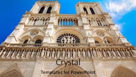  Presentation with notre dame - Audience pleasing PPT theme consisting of notre dame de paris backdrop and a coral colored foreground