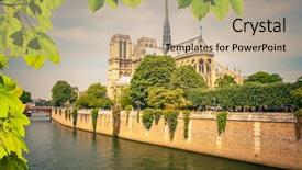  Presentation with notre dame paris france - Beautiful PPT layouts featuring notre dame de paris backdrop and a mint green colored foreground