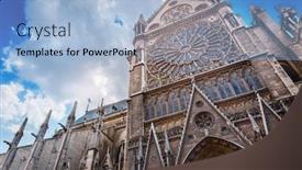  Presentation with notre dame - Presentation having notre-dame-de-paris background and a light blue colored foreground