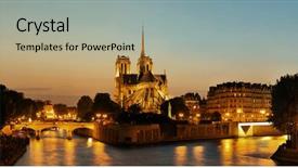  Presentation with notre dame - Theme with notre dame de paris background and a coral colored foreground