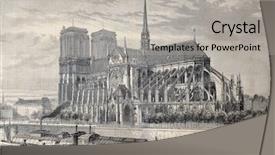  Presentation with notre dame - Beautiful slide deck featuring notre dame de paris backdrop and a light gray colored foreground