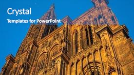  Presentation with notre dame - PPT layouts consisting of notre dame de strasbourg france background and a teal colored foreground