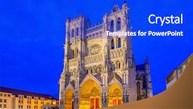  Presentation with notre dame - Beautiful slides featuring notre-dame of amiens cathedral backdrop and a cobalt blue colored foreground
