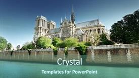  Presentation with notre dame paris france - Colorful PPT theme enhanced with girl child sit in bed and show tongue having fun backdrop and a sky blue colored foreground