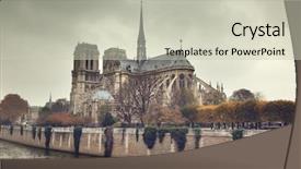  Presentation with france - Cool new slide set with notre dame paris france backdrop and a soft green colored foreground