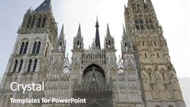  Presentation with notre dame - Presentation theme with notre dame rouen normandy france background and a gray colored foreground