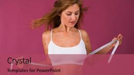 Presentation with fitness clothing - Amazing slides having nourished - young beautiful blonde woman backdrop and a red colored foreground