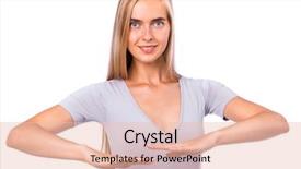  Presentation with fitness clothing - Beautiful slide deck featuring nourished - young beautiful blonde woman backdrop and a lemonade colored foreground