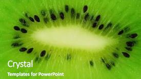  Presentation with kiwi fruit - Slide deck consisting of desert nourishment - kiwi fruit detail shot background and a  colored foreground