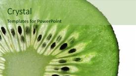  Presentation with kiwi fruit - Presentation design having desert nourishment - kiwi fruit macro shot background and a  colored foreground