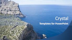  Presentation with region - Slide deck featuring nouse - balearic cliffs in formentor region background and a  colored foreground