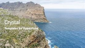  Presentation with region - PPT layouts consisting of nouse - cliffs in formentor region north background and a  colored foreground