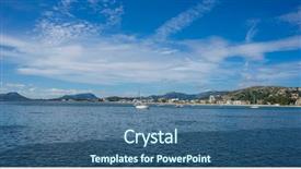  Presentation with seashore - PPT theme with nouse - mallorca beach with stormy sky background and a  colored foreground