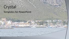  Presentation with seashore - Cool new PPT layouts with nouse - mallorca beach with stormy sky backdrop and a  colored foreground