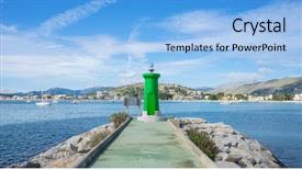  Presentation with calm sea - Cool new presentation theme with nouse - promenade with calm sea backdrop and a  colored foreground