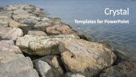 Presentation with rocks - Slide set consisting of nouse - rocks by the mediterranean sea background and a  colored foreground