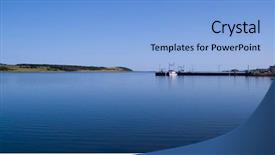  Presentation with docks - Colorful theme enhanced with nova scotia - boats moored at the docks backdrop and a light blue colored foreground